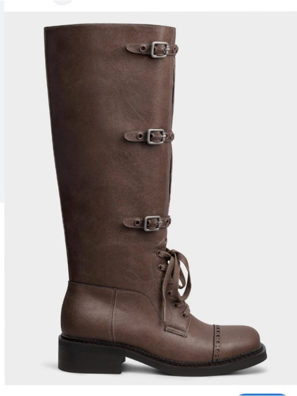 New Women size 9 Knee High Boots Women Square Toe Low Chunky Heel